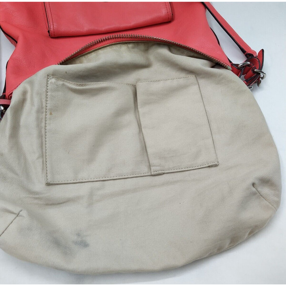 Coach Courtenay Coral Pink Leather Turnlock Pocket Tassel Hobo Shoulder Bag - Picture 13 of 16